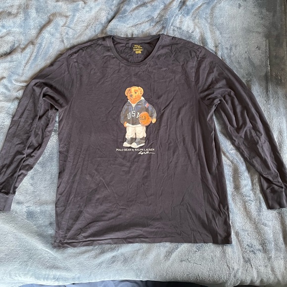 ❗️SOLD❗️Mens Polo Ralph Lauren Navy Blue Long Sleeve Bear Shirt - Picture 2 of 4